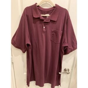 King size Short-sleeve Polo Shirt Sz 2XLT Burgundy